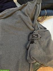 Bild 3: Abschwitzdecke aus Fleece, 155cm, grau mit gr&#252;nem Einfass