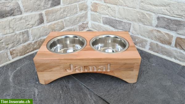 Vewoods Hunde Futterbar Jamal mit 900ml Edelstahlnapf