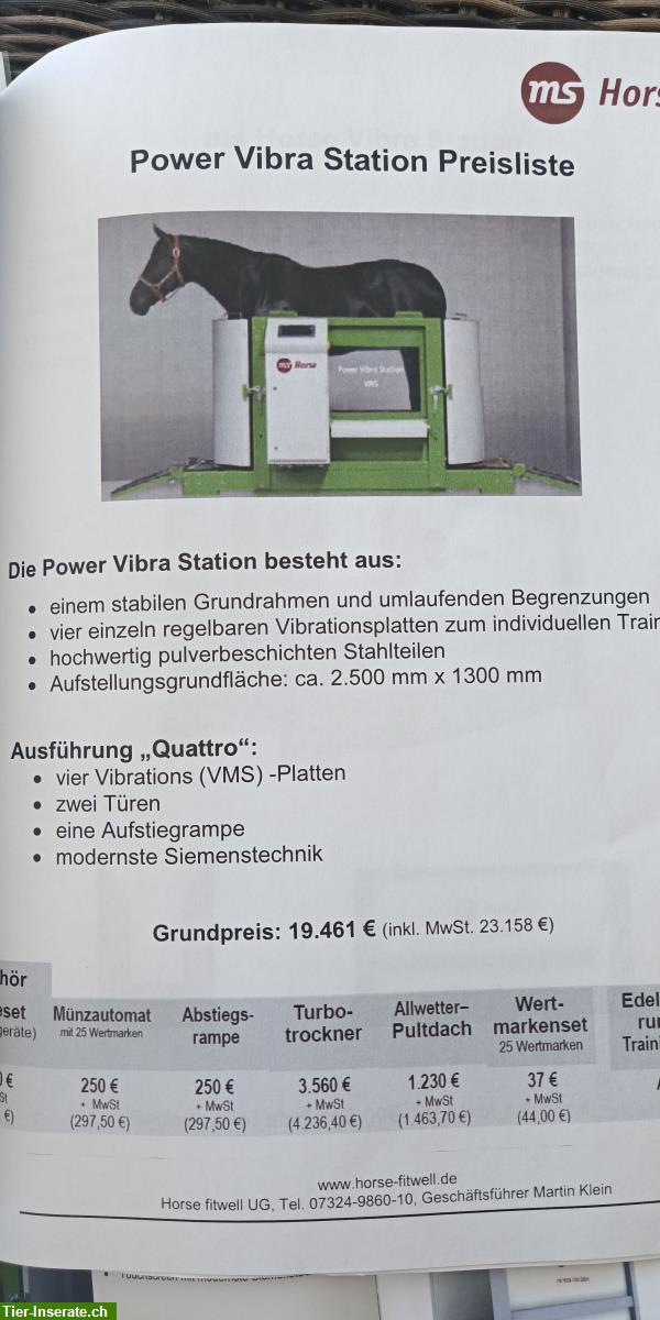 Bild 5: Trainingsgerät für Pferde Power Vibra Station - VMS Quattro,