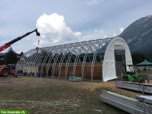 Bild 3: 2 Rundbogen Zelthalle mit Fachwerk 12,2m x 21m x 6,1m