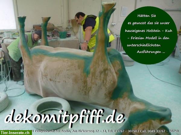 Bild 10: Deko Kuh Friesian Holstein, lebensgroß als Melkkuh mit 19 Liter Tank