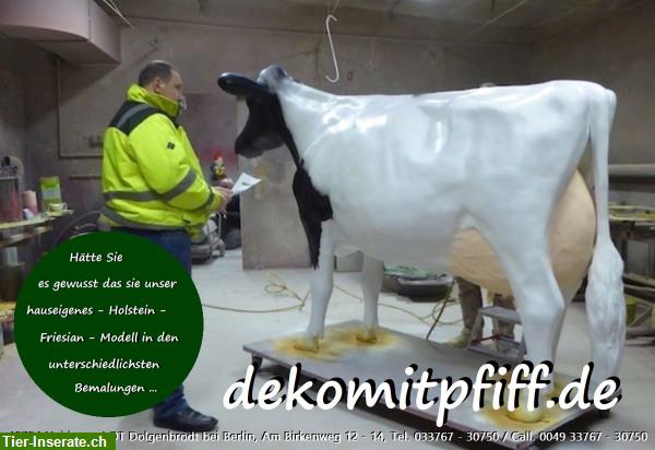 Bild 2: Deko Kuh Friesian Holstein, lebensgroß als Melkkuh mit 19 Liter Tank