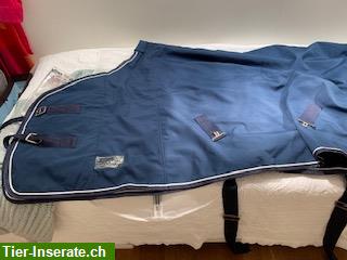 Bild 2: Softshell Pferdedecke blau, Marke Equest, 145cm