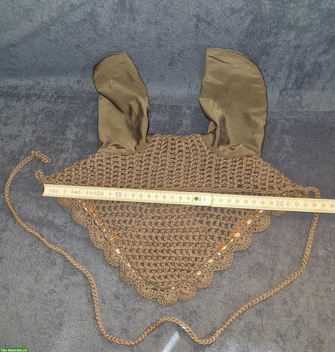 Bild 4: Heuraufe / Ohrengarn taubegrau/orange stretch Ohren