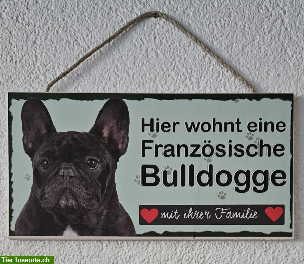 Bild 3: Hunde Holzschild Französische Bulldogge