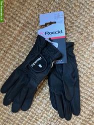 Reithandschuhe Röckl Grip Pro, schwarz, Gr. 9 1/2