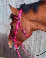 Top Kunststoff Pferdezaum in pink glänzend