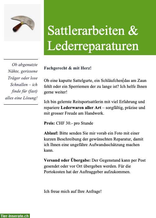 Sattlerarbeiten und Leder-Reparaturarbeiten