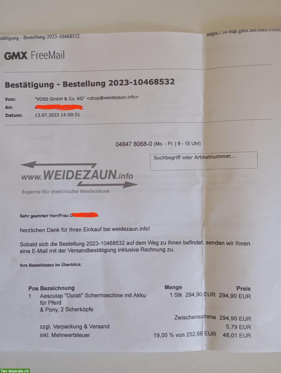Bild 3: Schermaschine Aesculap Durati zu verkaufen