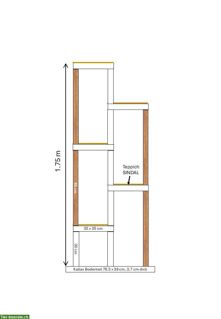 Bild 2: Material für Katzenbaum/Katzentreppe aus IKEA-LACK-Tischchen