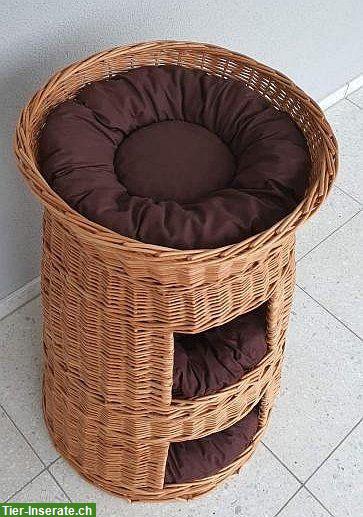 Weidekorb Turm für 6 Katzen geeignet mit Kissen, fabrikneu!