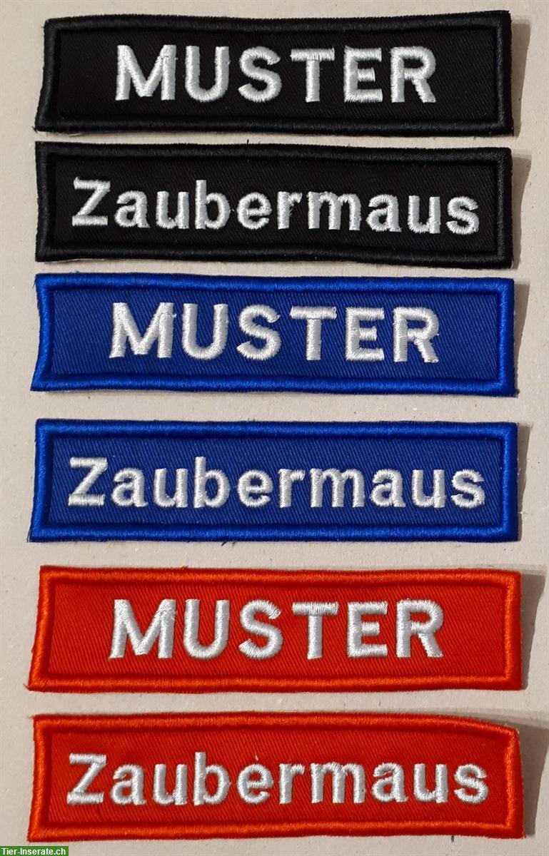 Bild 3: Edle Stickerei-Abzeichen zur Beschriftung von Pferdeartikeln
