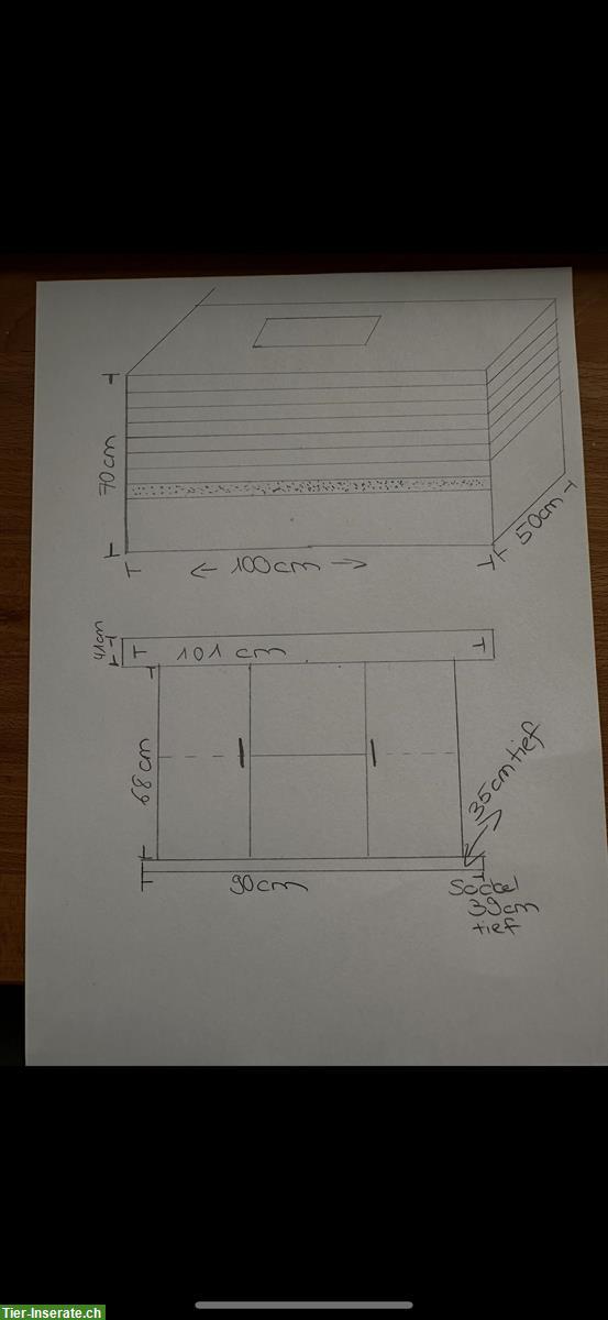 Bild 4: Nagerterrarium mit Unterschrank und viel Zubehör