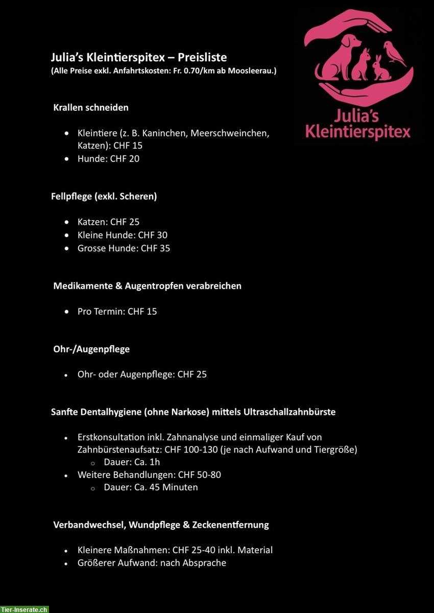 Bild 2: Julia's Kleintierspitex | Kanton AG/LU und angrenzende Gemeinden