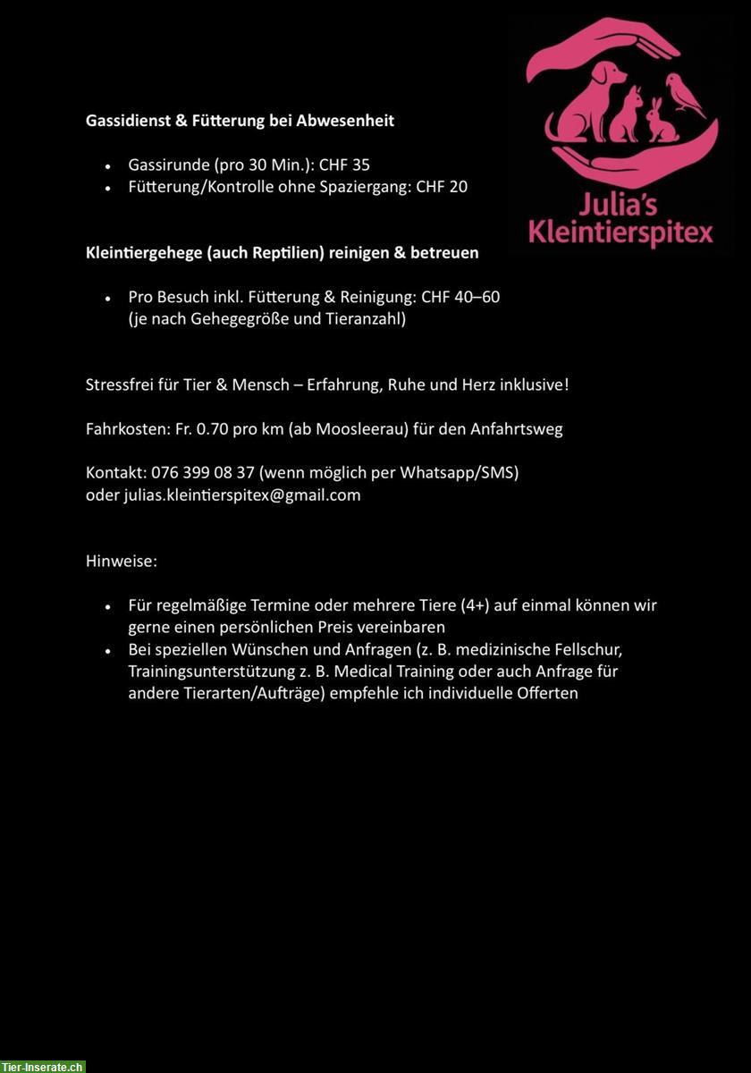 Bild 3: Julia's Kleintierspitex | Kanton AG/LU und angrenzende Gemeinden