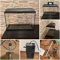 70L Aquarium mit Zubehör und Aquariumschrank