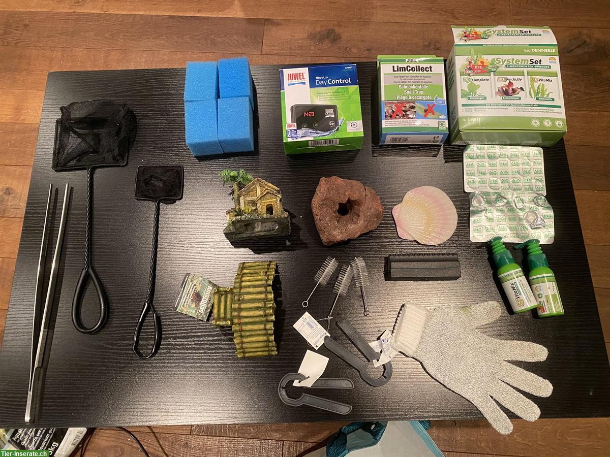 Bild 4: 70L Aquarium mit Zubehör und Aquariumschrank