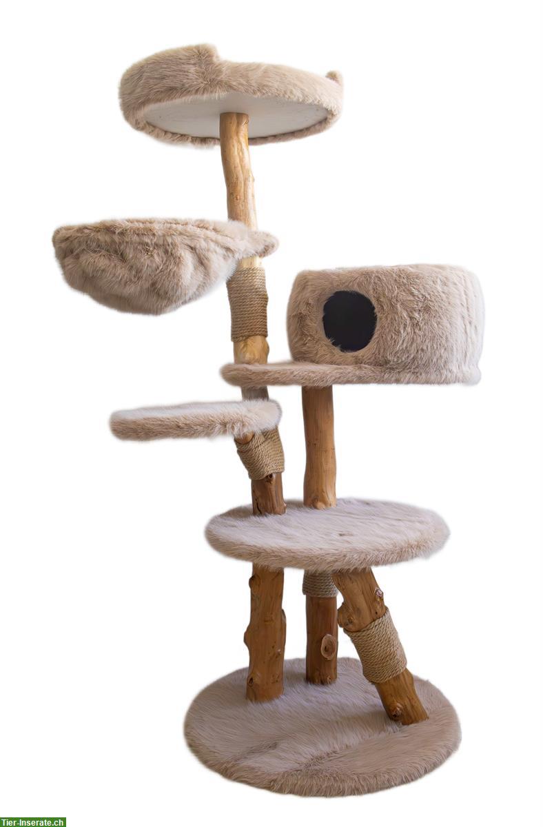 Bild 2: Robuster Katzenbaum aus Holz zu verkaufen