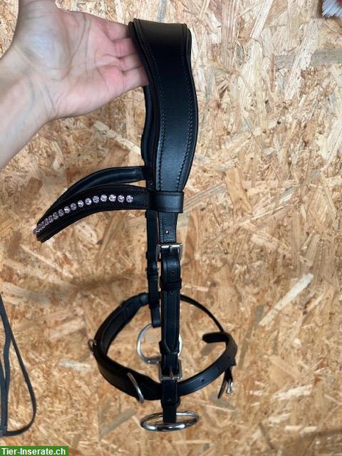 Bild 3: Prydi Isländer-Zaum, neu, schwarz mit Glitzer-Stirnband