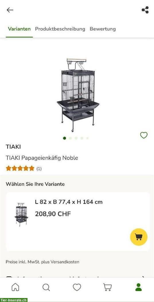Bild 2: Neuwertiger TIAKI Vogelkäfig zu verkaufen