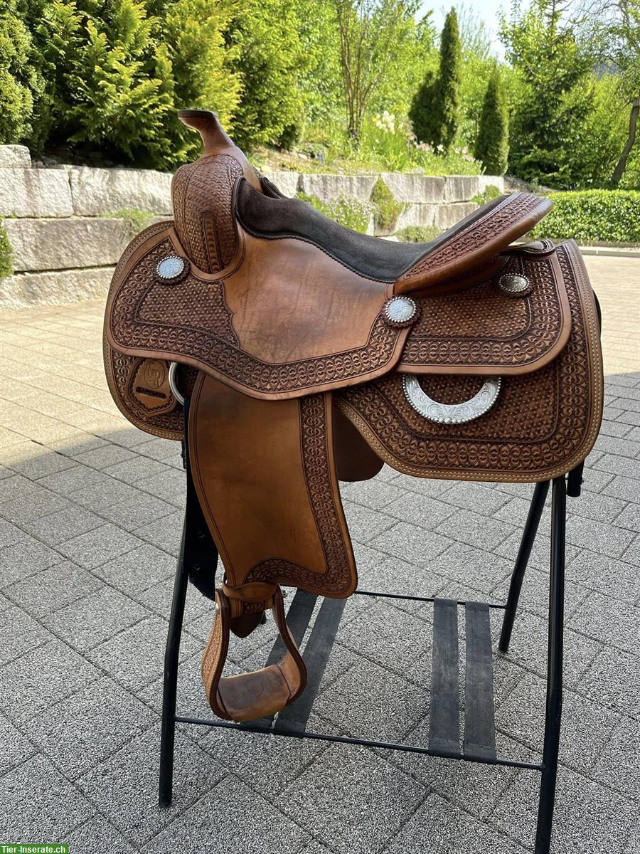 Westernsattel, 15 Zoll, Silberbeschläge, Umbau 2er Sitz
