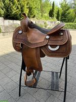 Westernsattel, 15 Zoll, Silberbeschläge, Umbau 2er Sitz