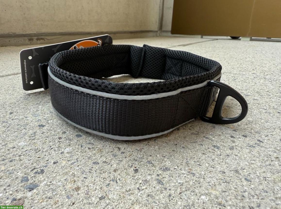 Bild 2: Schwarzes Hundehalsband, XXL 55-60cm / Breite 25mm