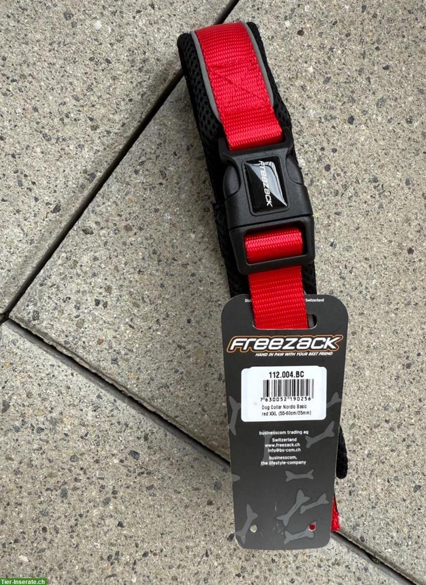 Bild 3: Freezack Hundehalsband rot, XXL 55-60cm / Breite 25mm