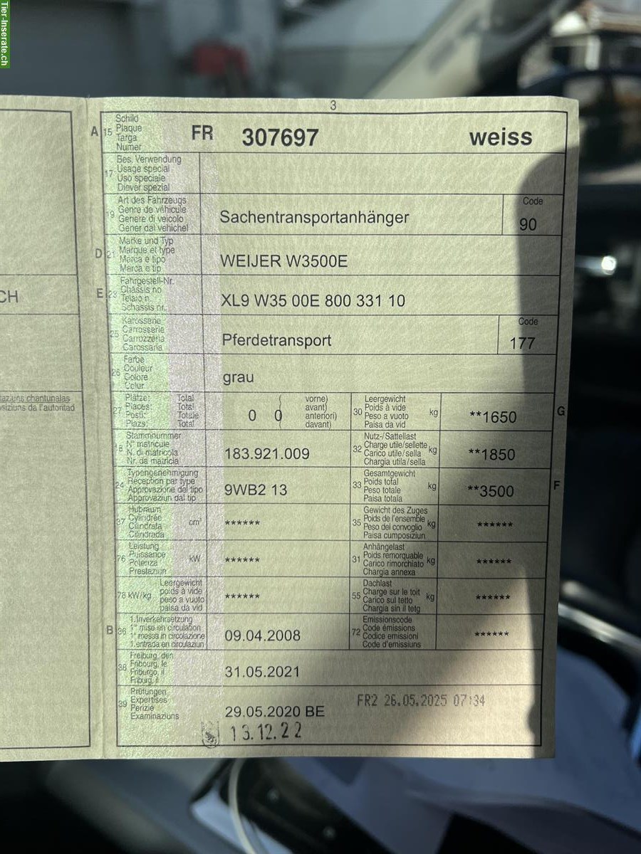 Bild 4: Weijer Pferdeanhänger mit begehbarer Sattelkammer