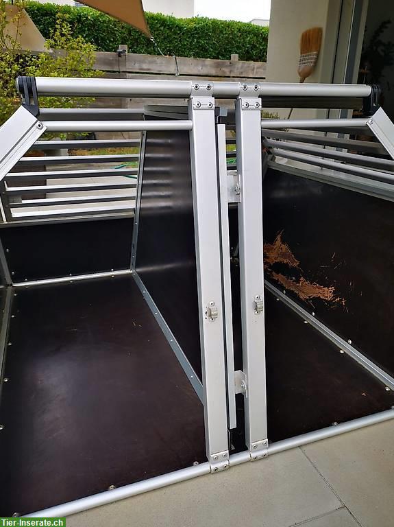 Bild 3: Doppelhundebox aus Alu mit Fluchttür zu verkaufen