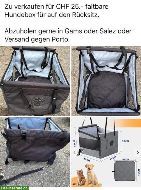 Bild 2: Hundebox für Autorücksitz, faltbare Stoffbox