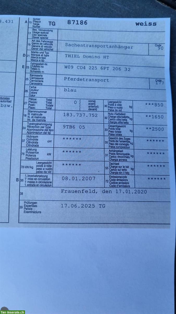 Bild 5: Thiel 2er Pferdeanhänger mit Sattelkammer ab MFK