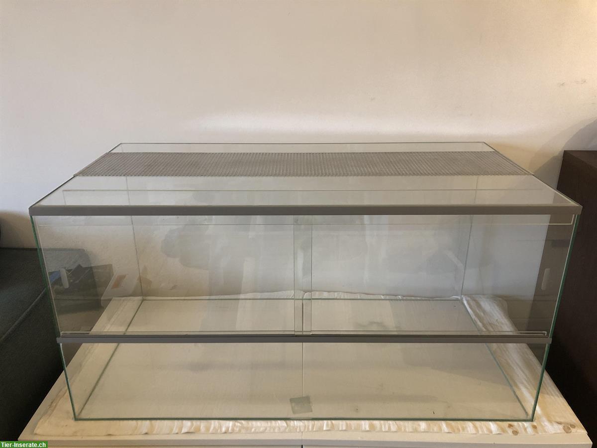 Glasterrarium 100x50x50cm mit Schiebetüren und Zubehör