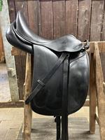 Dressursattel, Peter Menet, schwarz, 17 Zoll
