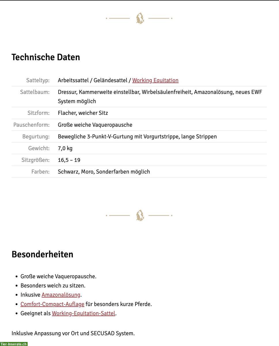 Bild 8: Sommer Iberosattel Alpha Vaquero, mit Zalea gegen Aufpreis