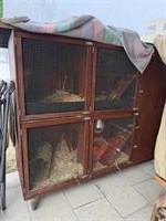 Kaninchenstall auf Rollen mit Welldach