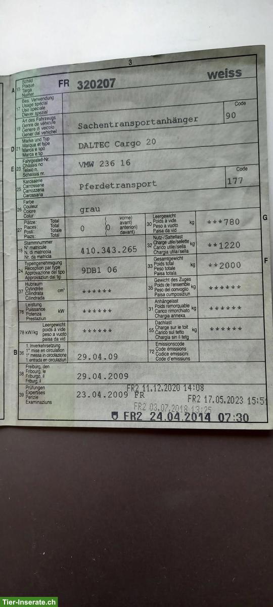 Bild 4: 2er Pferdeanhänger Daltec Cargo 20