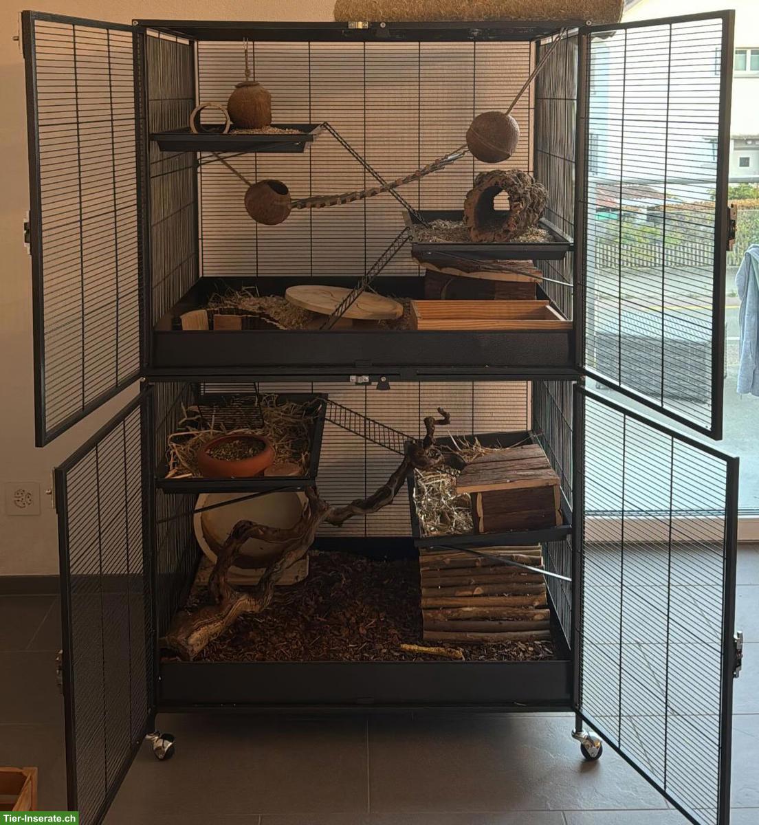 Grosser Nagerkäfig / Voliere, ideal für Degus oder Ratten