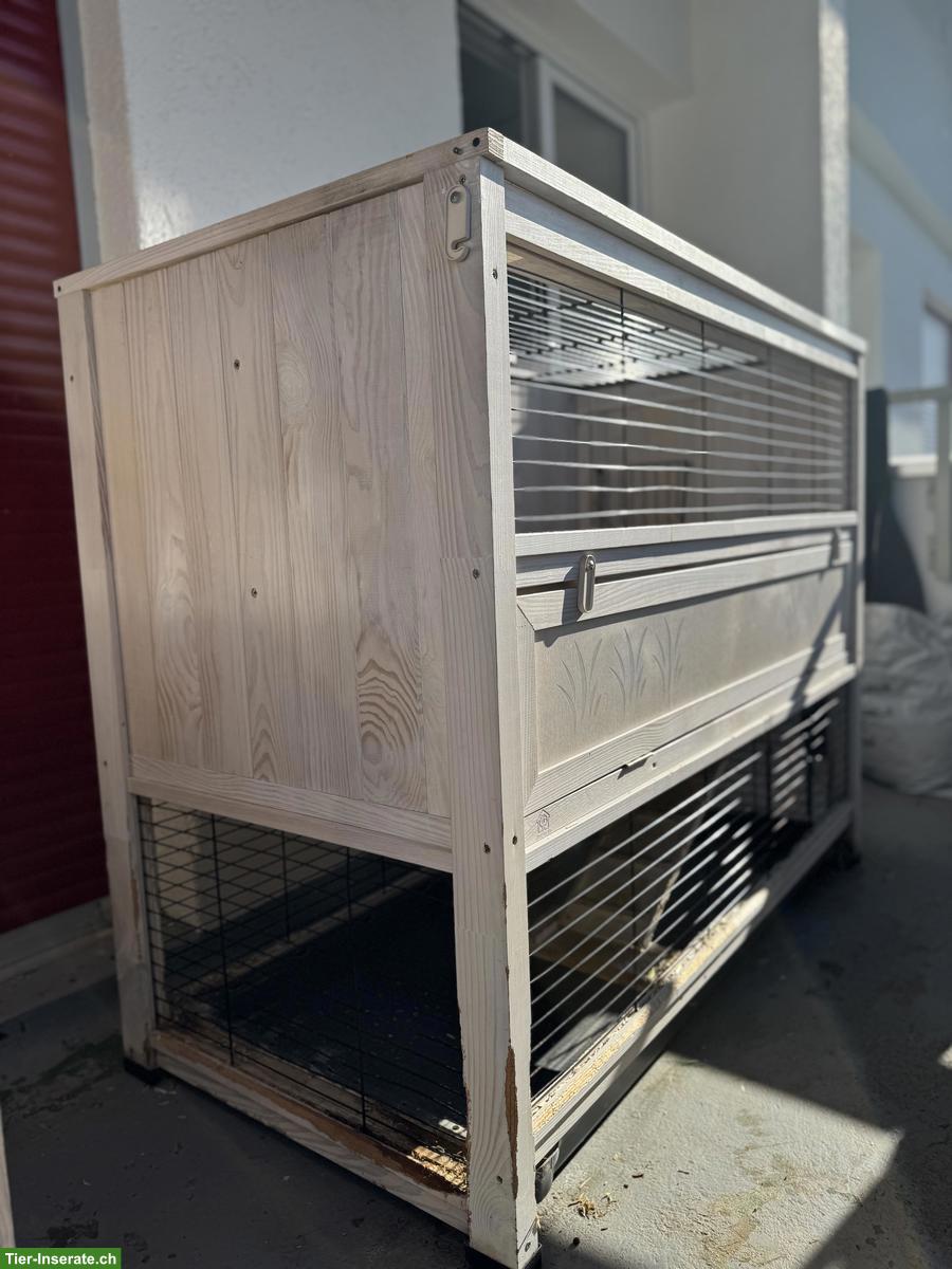 Bild 4: Mehrstöckiger Kaninchenstall aus Holz zu verkaufen
