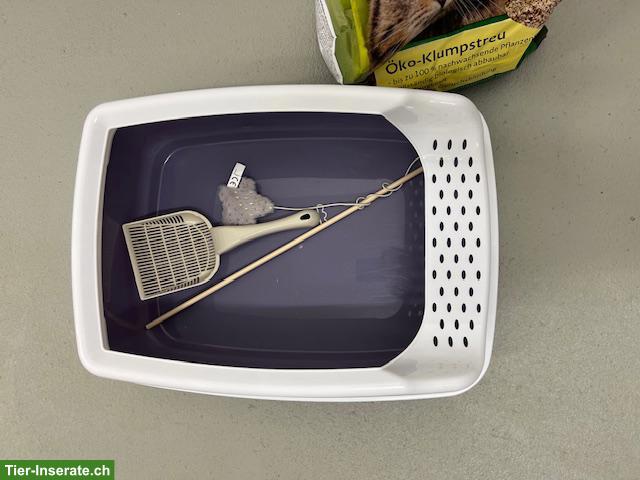 Bild 5: Kratzbaum + Katzentoilette + Katzenfutter + Transportbox