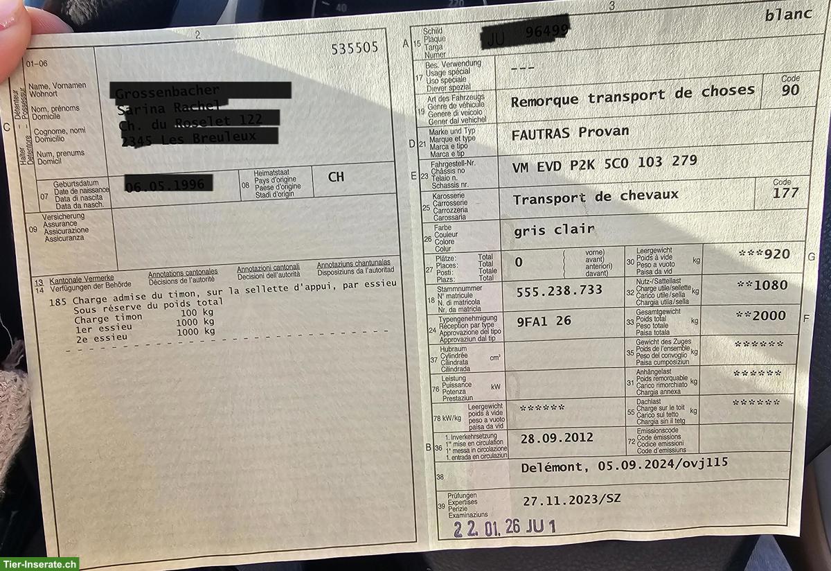 Bild 6: 2er Pferdeanhänger Fautras Provan Premium ab MFK