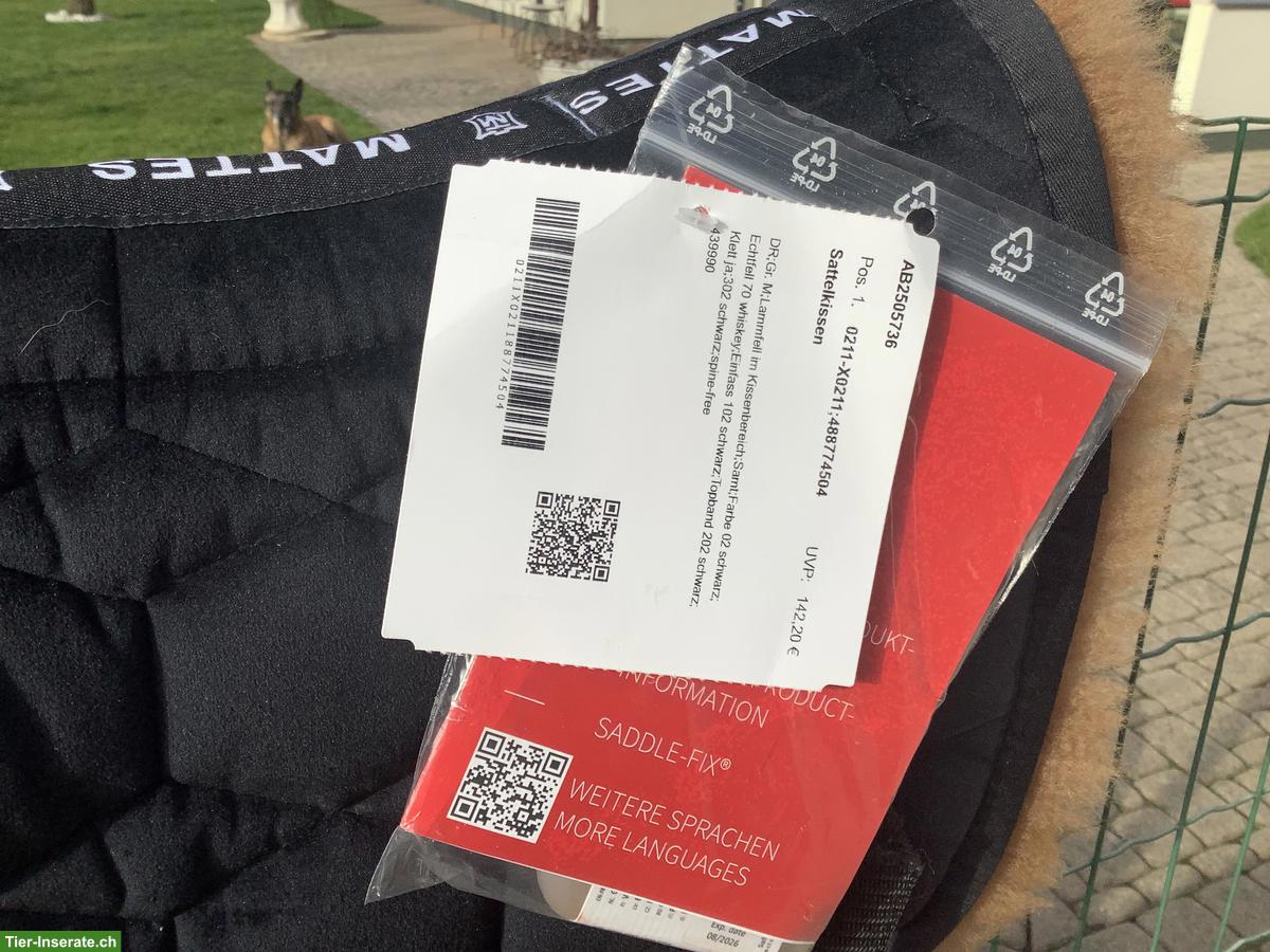 Bild 5: Mattes Sattelkissen Lammfell M, neu