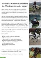 Motivierte Aushilfe sucht Stelle im Bereich Pferde