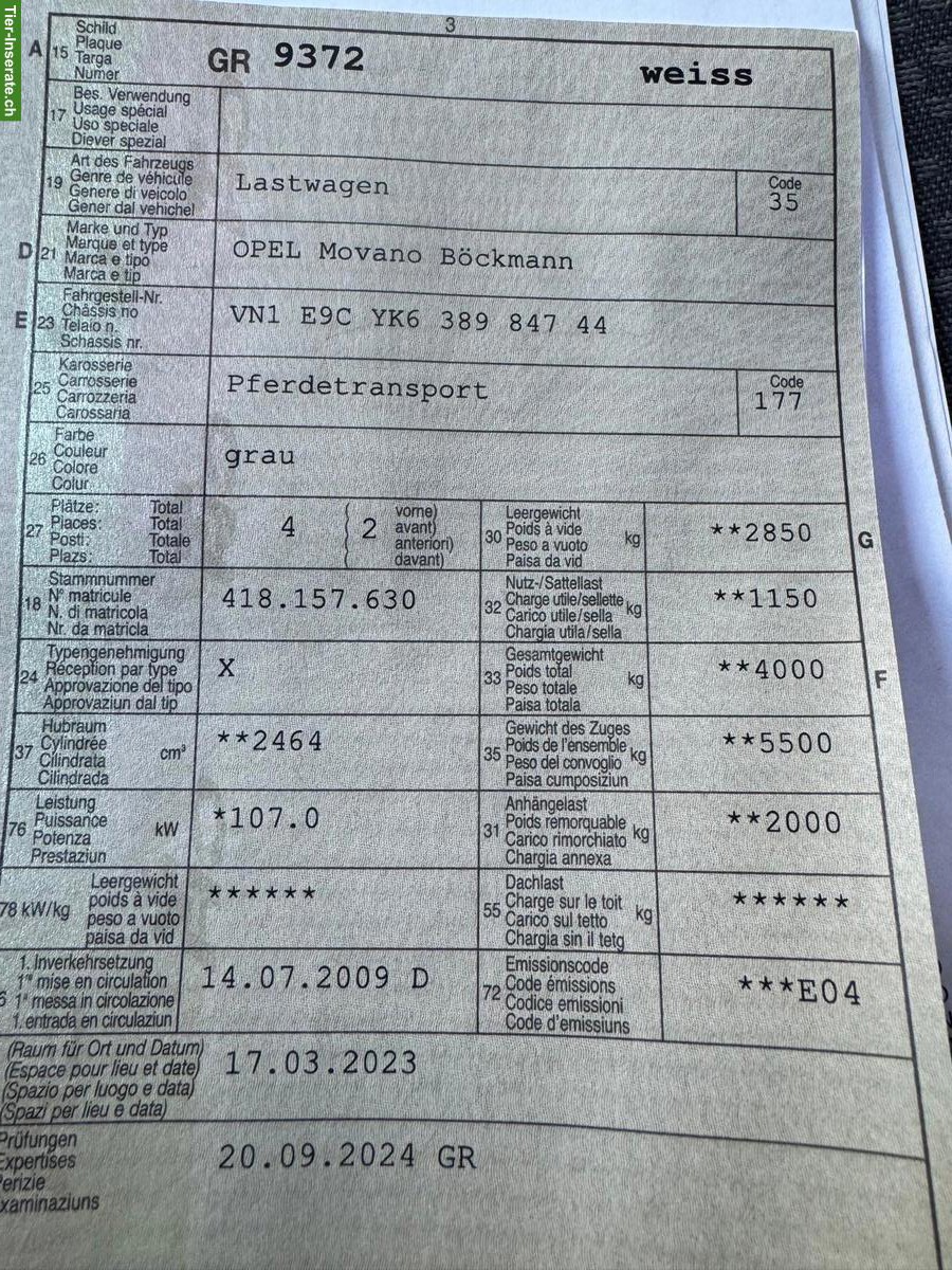 Bild 10: Opel Movano Pferdetransporter mit Böckmann Aufbau