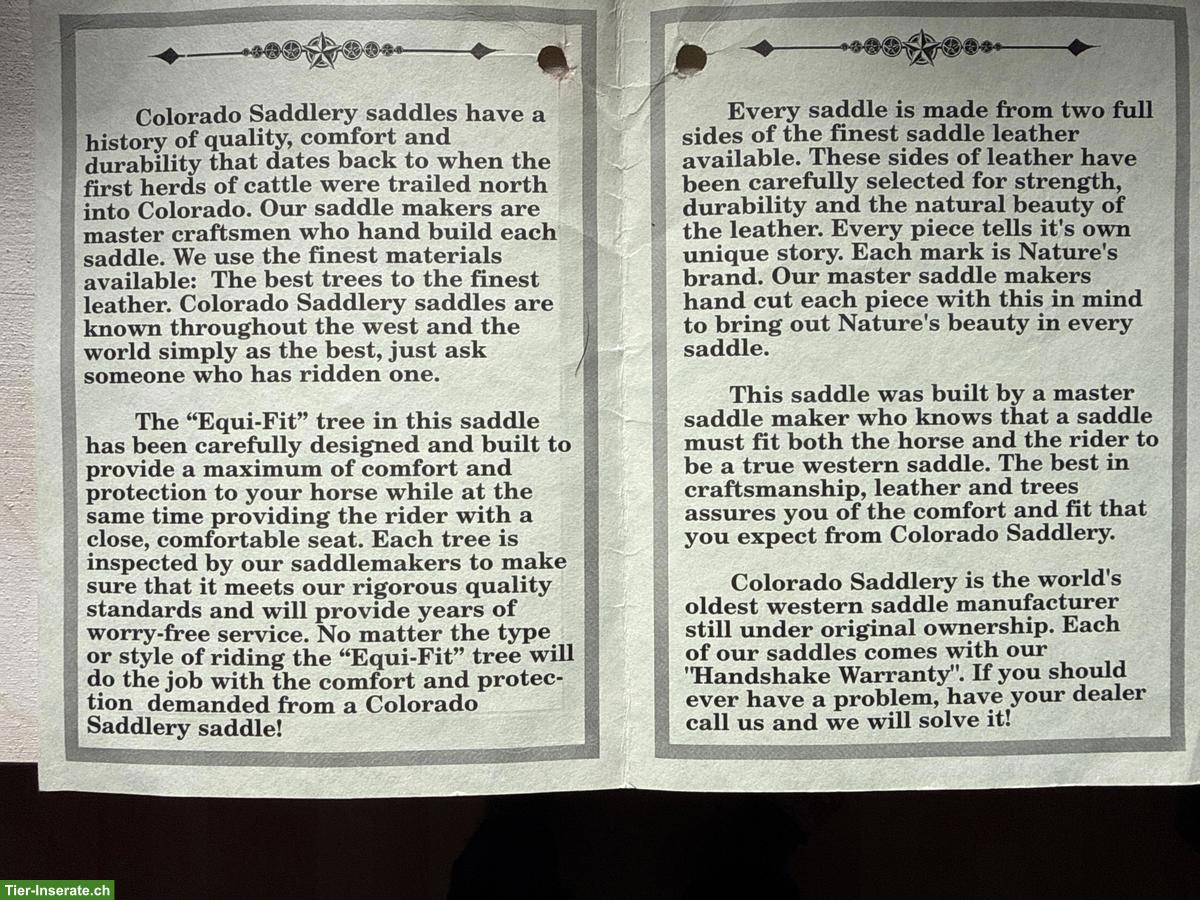 Bild 8: Colorado Saddlery Westernsattel mit Zertifikat, 16 Zoll