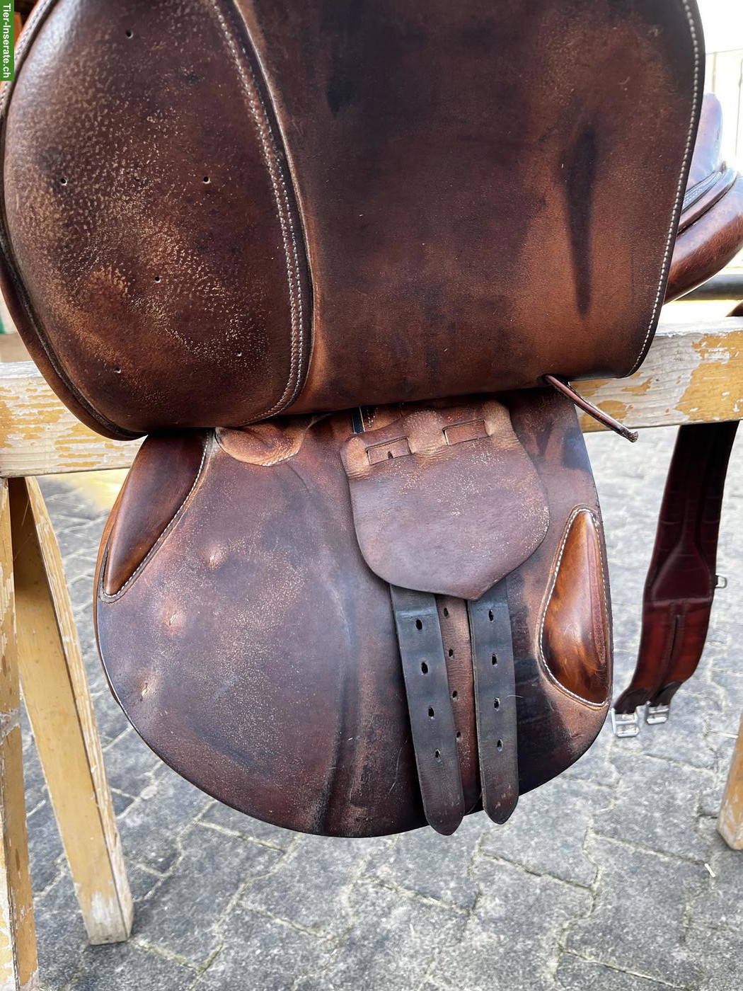 Bild 4: Butet Springsattel mit Sattelgurt und Steigbügelriemen