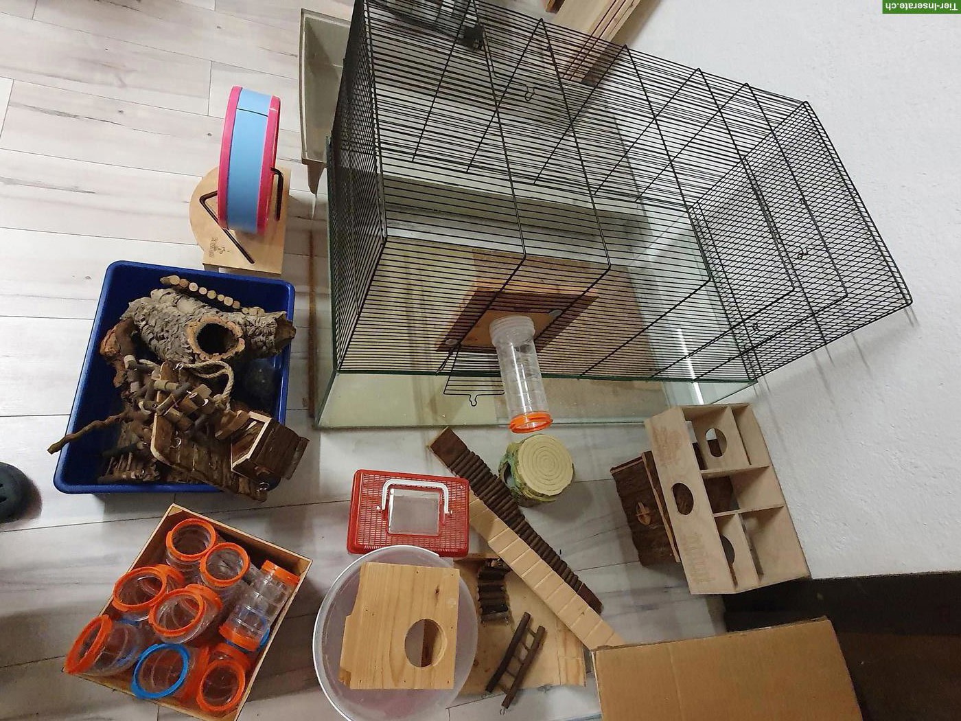 Bild 2: Nagerkäfig mit Verbindungsmöglichkeit Terrarium Gitter