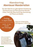 Abendvortrag "Abenteuer Wanderreiten" am 17.04.26