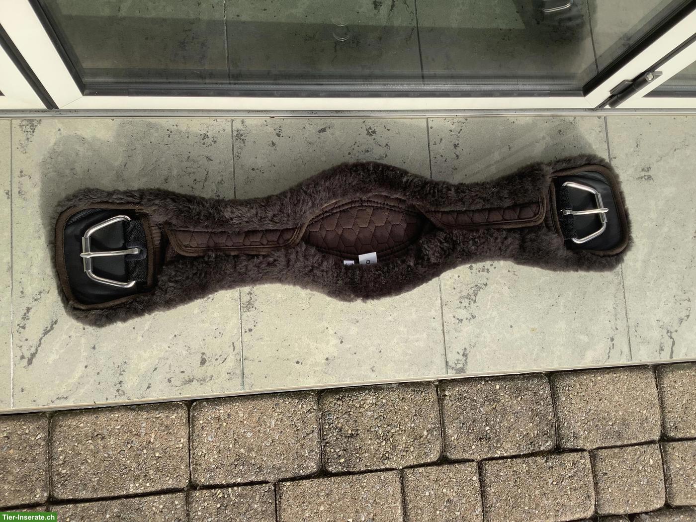 Bild 2: Mattes Sattelgurt Western mit Lammfell, 75cm, neuwertig