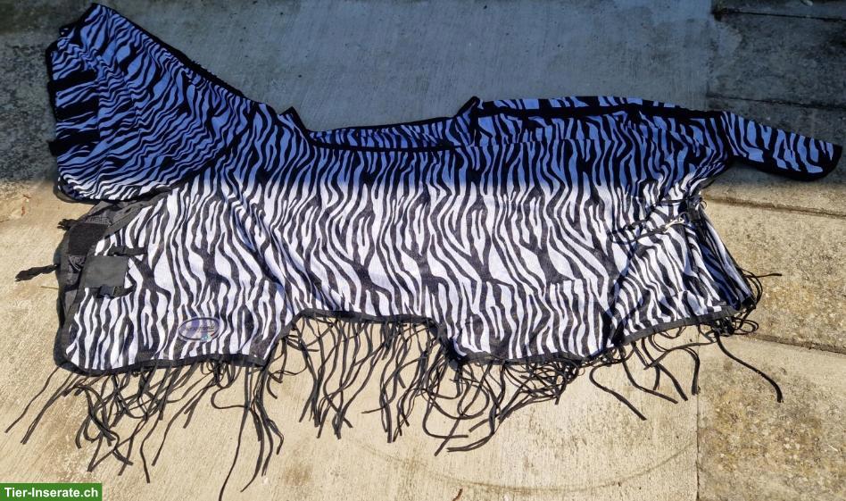 Zebra Ausreitdecke Netzdecke mit Fransen 145cm
